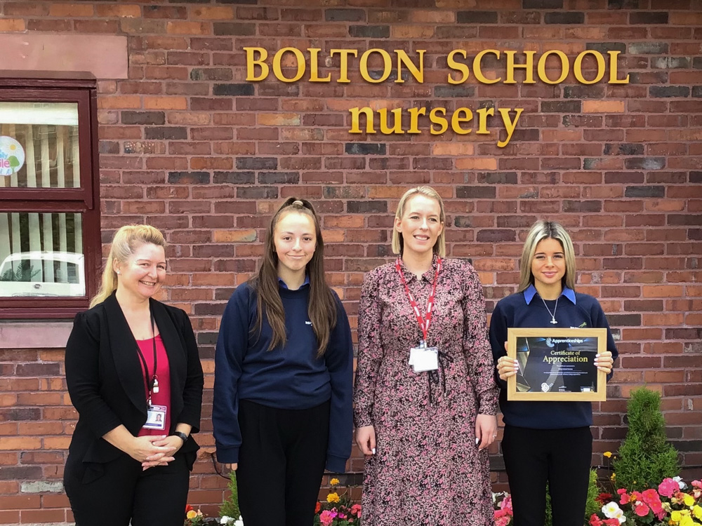 Nursery Recognised for Helping Apprentices News Bolton School